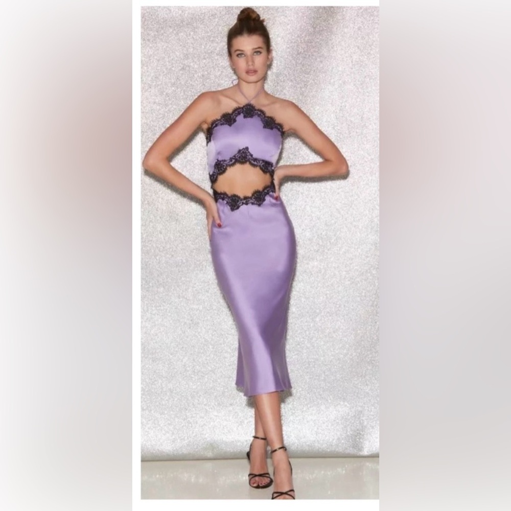 Like new Fleur du mal lilac silk and lace dress size XS
